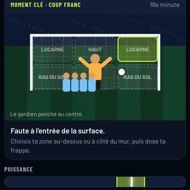 Un coup franc à tirer dans Onze Destins