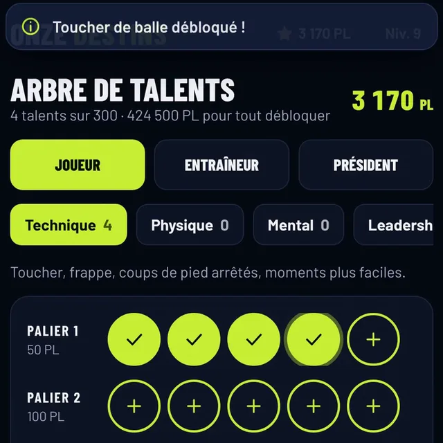 L’arbre de talents d’Onze Destins